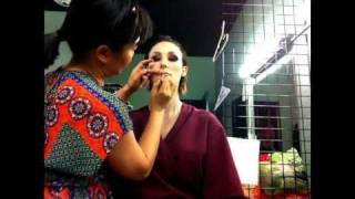 Las Vegas Show Girl Makeup backstage Emigrants [upl. by Esenahs]