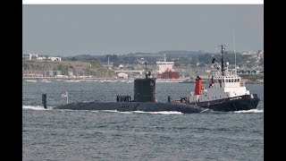 HMS TRENCHANT S91 ENTERS DEVONPORT NAVAL BASE AT DEVILS POINT  10th July 2018 [upl. by Hembree]