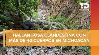 Hallan fosa clandestina con 40 cadáveres en Tacámbaro Michoacán [upl. by Onailime]