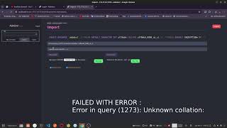 Error in query 1273 Unknown collation utf8mb4xxxxxci [upl. by Spanos]