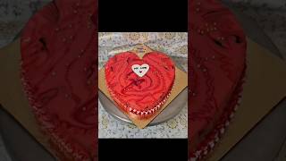 Red bee cake design youtubeshorts cake heartshaped red cake design [upl. by Soo248]