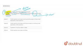 Assertion  Dnase is the DNA digesting enzyme Reason  DNAs represents different type of DNA like [upl. by Turrell]