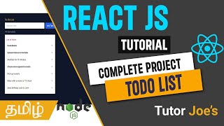 Build a Reactjs ToDo List App with LocalStorage  StepbyStep Tutorial CRUD Tamil [upl. by Gerson41]