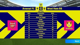 ARSENAL VS WEST HAM 90 FULL TIME EPL EMIRATES STADIUM 🏟️ [upl. by Lordan]