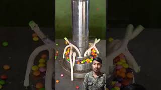 Newly chocolate crusher by hydraulic press machine satisfying machine automobile diy [upl. by Usanis]