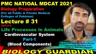 Lecture 31 Biology PMC National MDCAT 2021  Cardiovascular System Part1  Components of Blood [upl. by Erlin449]