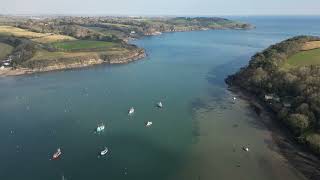 Helford river Cornwall  4K drone footage [upl. by Hillegass135]