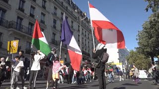 Protesters in Paris demand ceasefire across the Middle East [upl. by Orecic]