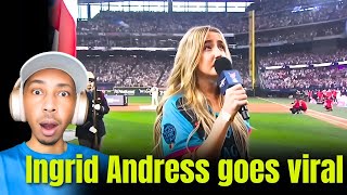 ZuluModo Reacts to Ingrid Andress  Goes viral with USA National anthem REACTION [upl. by Nelyag]