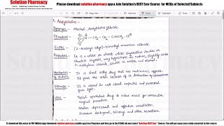 Class 37 Cholinergic Agents Part 01  Cholinergic Reactivators  Medicinal Chemistry 01 [upl. by Eissoj822]