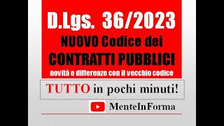 TUTTO il NUOVO CODICE DEI CONTRATTI in pochi minuti  RIASSUNTO DLGS 362023 [upl. by Maddeu]