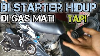 Mio M3 di starter hidup tapi di gas mati yamaha [upl. by Omissam]