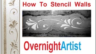 Wall Stencils  How To Wall Stencil Easy Step By Step [upl. by Harihs]