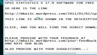 Free Download SPSS Statistics V 170mp4 [upl. by Kissie]