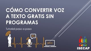 Tutorial paso a paso Cómo Convertir Voz a Texto Gratis Sin Programas SP Latino HD [upl. by Neeluj]