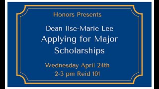 Dean IlseMarie Lee  Applying for Major Scholarships at MSU [upl. by Akinot]