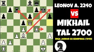 Mikhail Tal vs Leonov A  Riga Junior  Ch Semifinal 1949 Riga URS 1080p 30f [upl. by Kerge533]