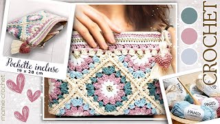 💖 TRES GRANDE POCHETTE TENDANCE AU CROCHET  TUTO SELYA 19X28 CM FACILE amp RAPIDE 💖𝐌𝐚𝐦𝐢𝐞𝐂𝐫𝐨𝐜𝐡𝐞𝐭 [upl. by Allissa]