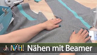 oh NÄH – Sweatjacke gebeamt Schnittteile mit Beamer auf Stoff übertragen Aufz v 20052022 [upl. by Leahcim170]