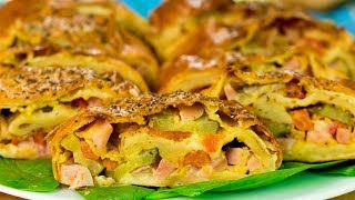 Feuilleté au jambon aux cornichons et tomates – une délicieuse recette hollandaise   SavoureuxTV [upl. by Meenen306]