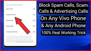 Block Spam Calls Android  How To Block Spam Calls In Vivo Phone  Stop Spam Calls Android [upl. by Ades]