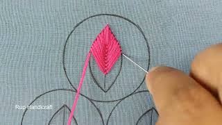 Beautiful Three Leaf Tutorial3 Leaf Hand Embroidery Basic Stitch for Beginner3 Type of Leaf [upl. by Suchta58]