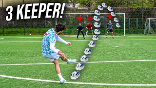 BROTATOS vs 3 KEEPER FUßBALL CHALLENGE [upl. by Atiekan]