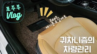 포주부 브이로그 86  귀차니즘의 차량관리 feat 메이튼 코일매트누룽지탕 설빙 팥인절미망고반반빙수 K5 실내세차 amp 차량매트교체 스텝핏 설치 정그리다카페 [upl. by Robena328]