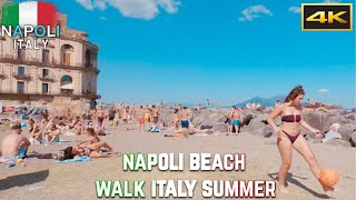 4k Beach Walk  Naples Italy  Napoli Beach  June 2022 🇮🇹 [upl. by Sivrep291]