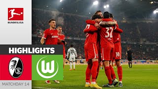 Goal festival at Breisgau  SC Freiburg  VfL Wolfsburg 32  Highlights  MD 14 – Bundesliga 2425 [upl. by Suiradel]