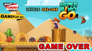 Super Bino Go GAME OVER  Levels 141145 Gameplay 2023 [upl. by Enomor380]