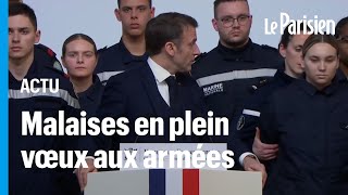 Une militaire fait un malaise en plein discours d’Emmanuel Macron [upl. by Eilloh696]