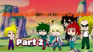 Mha react to gohan  Part 2 of goku [upl. by Issy]