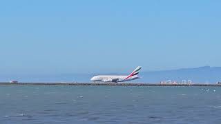 Emirates A380 San Francisco Take off [upl. by Kared]