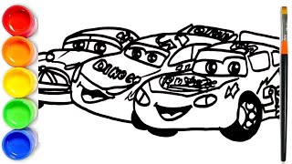 How to Draw Lightning McQueen Cruz Ramirez Doc Hudson  Drawing Lightning McQueen  Cars [upl. by Ahtar]