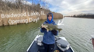 Fishing A Stacked Power Plant Lake for HEALTHY Bass Braidwood Lake Opening Day 2024 [upl. by Martens]