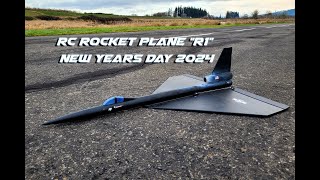 RC Rocket Plane quotR1quot Launch  New Years Day 2024 [upl. by Accebber]