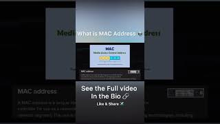 What is MAC Address 🏡  cybersecurity explanation fyp cybersecurity networksecurity [upl. by Htrowslle]