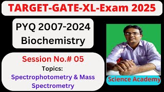 PYQ GATE 20072024 Years on GATEXL Biochemistry S5 Topic Spectrophotometry amp Mass Spectrometry [upl. by Bolanger]