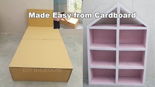 DIY Bed and House Shelf Made Easy from Cardboard [upl. by Rolandson988]