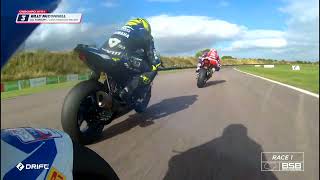 2024 Bennetts BSB  RD7  Thruxton  Last lap onboard in race one [upl. by Afatsom]