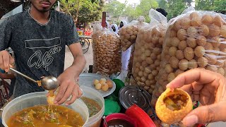 Eating Bachir Vaier Mumbai Chilli Fuchka Panipuri  Golgappa Amazing Sharp Knife Skills Bd Food [upl. by Eisned]