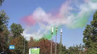 Le Frecce Tricolori a Monza il video del passaggio per il Gran Premio [upl. by Yentrac]