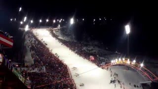 Nightrace Schladming 2016  Marcel Hirscher  LIVE  Tribüne  1 Durchgang [upl. by Aysahc]