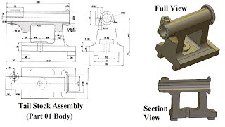 Solidworks Tutorial Tail Stock Assembly LearnVern Part 01 Body in Solidworks Check Description [upl. by Ahsennod]