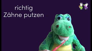 Zähne putzen mit Kroko  für Kinder erklärt [upl. by Airetas]