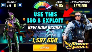 THIS ISO 8 MADE IT SO EASY  PERFECT RUN  GREEN GOBLIN TRIALS DIF 8  MARVEL STRIKE FORCE [upl. by Etnemelc69]