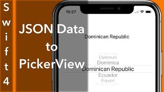 JSON Data into PickerView Swift 4  Xcode 90 [upl. by Ilam]