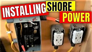 INSTALLING SHORE POWER 6 x 12 Cargo Trailer Camper Conversion Part 9 Vanlife Skoolie [upl. by Ier]