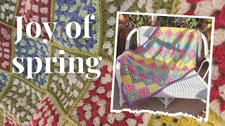 Crochet Granny Square Blanket Tutorial  Joy of Spring Blanket [upl. by Lrad]